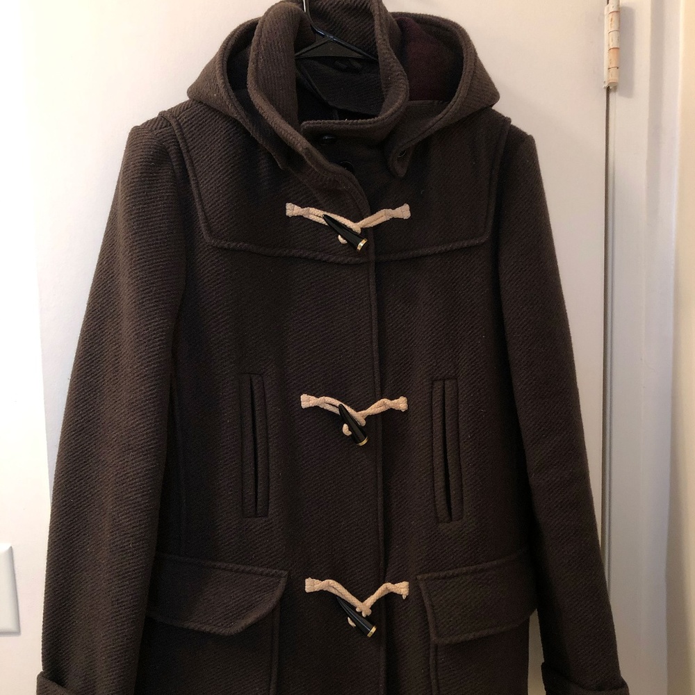 TopShop wool toggle pea coat - US 8 forest green